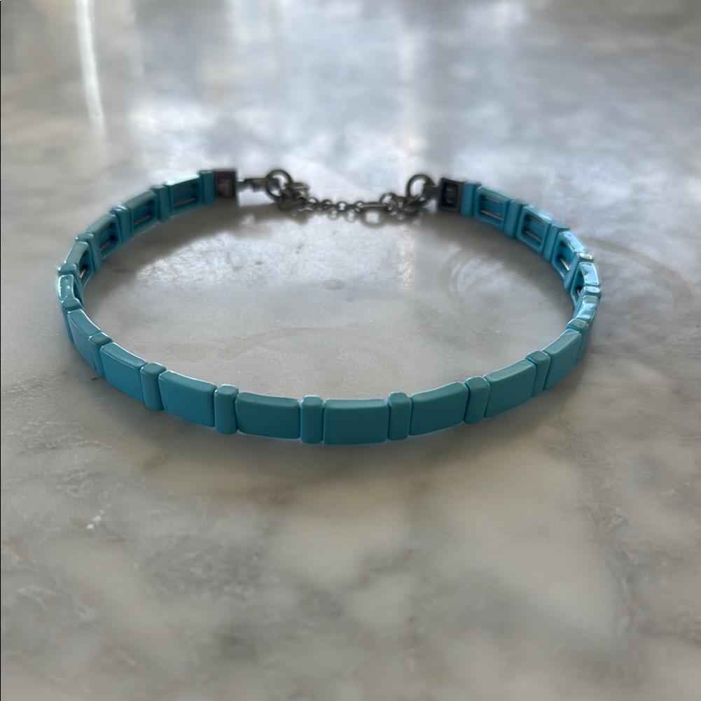 Roxanne Assoulin - Enamel Beaded Necklace Turquoise Choker 82$